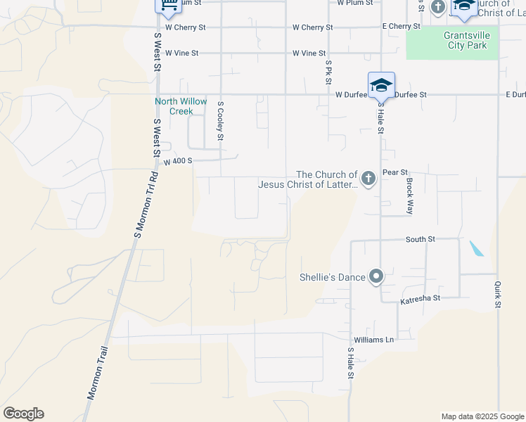 map of restaurants, bars, coffee shops, grocery stores, and more near 445 South Hinckley Road in Grantsville