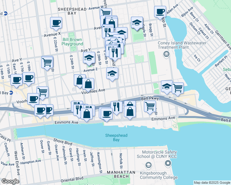 map of restaurants, bars, coffee shops, grocery stores, and more near in Brooklyn