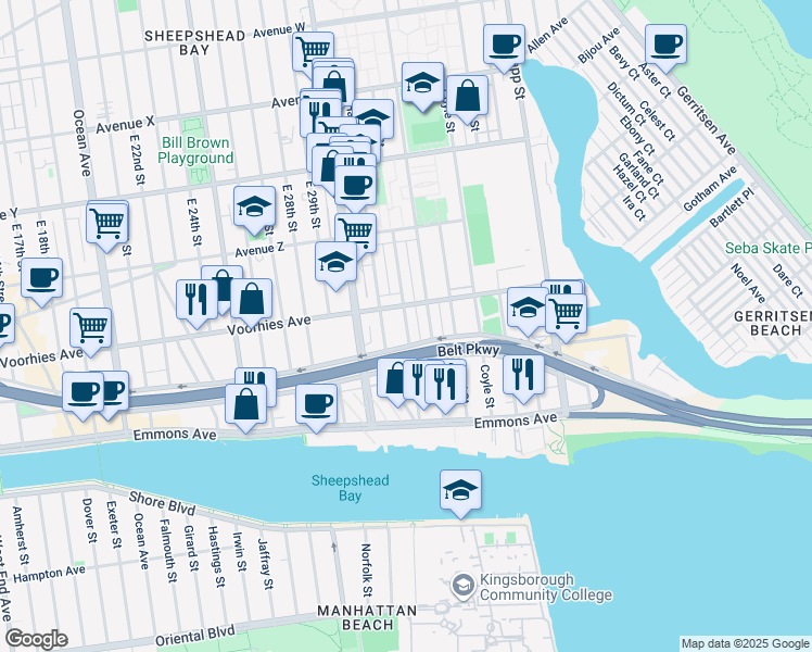 map of restaurants, bars, coffee shops, grocery stores, and more near in Brooklyn