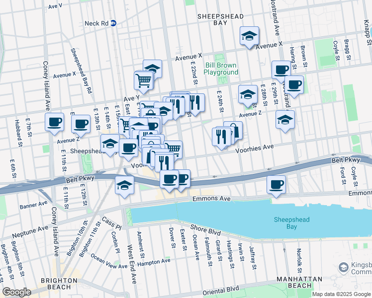 map of restaurants, bars, coffee shops, grocery stores, and more near in Brooklyn
