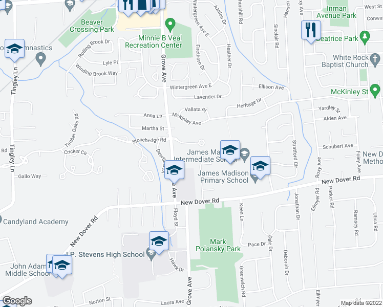 map of restaurants, bars, coffee shops, grocery stores, and more near 1501 Maple Crest in Edison