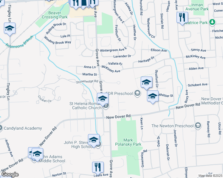 map of restaurants, bars, coffee shops, grocery stores, and more near 1501 Maple Crest in Edison