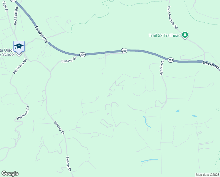 map of restaurants, bars, coffee shops, grocery stores, and more near 15688 Highland Circle in Redding