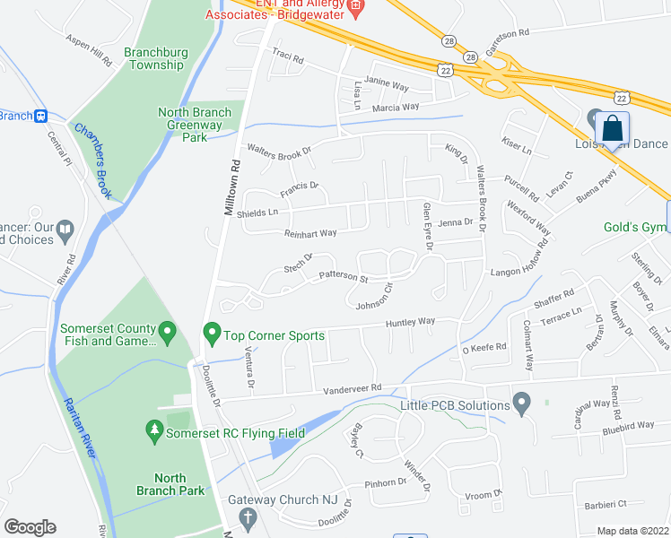 map of restaurants, bars, coffee shops, grocery stores, and more near 1910 Stech Drive in Bridgewater