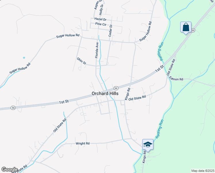 map of restaurants, bars, coffee shops, grocery stores, and more near 1010 Pennsylvania 56 in Apollo