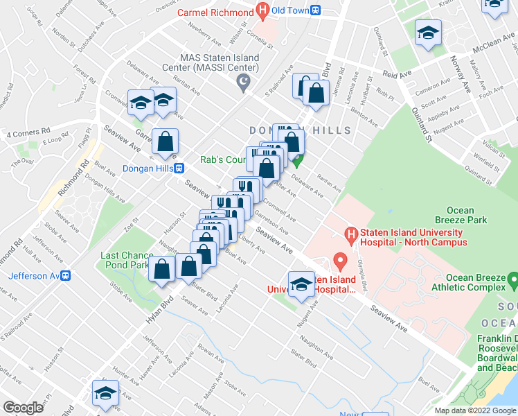 map of restaurants, bars, coffee shops, grocery stores, and more near 321 Garretson Avenue in Staten Island