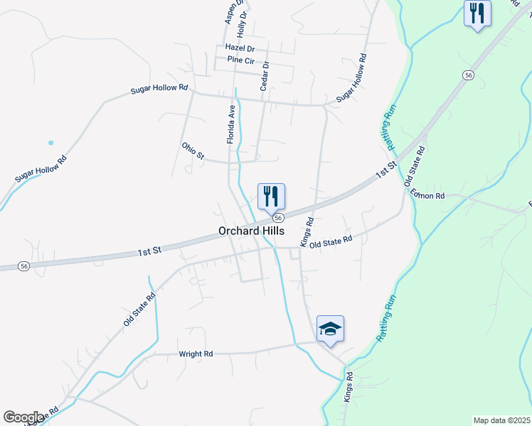 map of restaurants, bars, coffee shops, grocery stores, and more near 1010 Pennsylvania 56 in Apollo