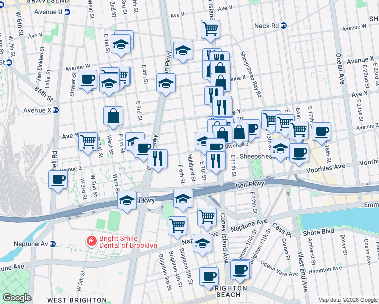 map of restaurants, bars, coffee shops, grocery stores, and more near 579 5th Avenue in New York