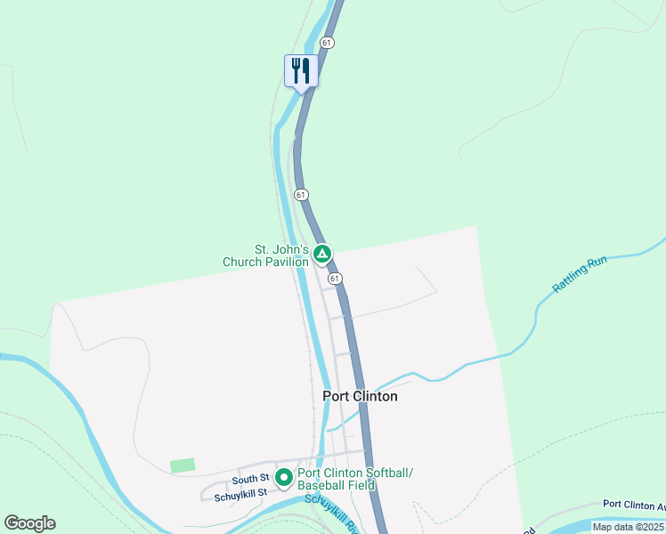 map of restaurants, bars, coffee shops, grocery stores, and more near 93 Centre Street in Orwigsburg