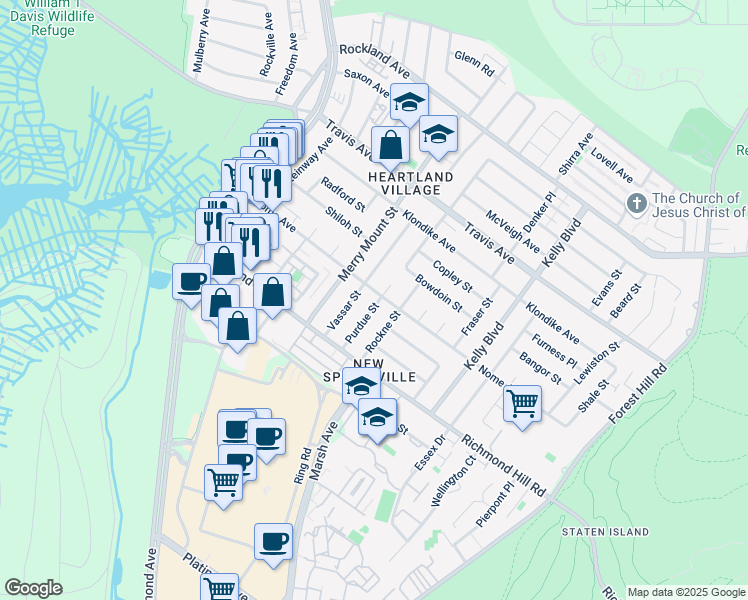 map of restaurants, bars, coffee shops, grocery stores, and more near 280 Nome Avenue in Staten Island