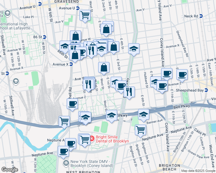 map of restaurants, bars, coffee shops, grocery stores, and more near in Brooklyn