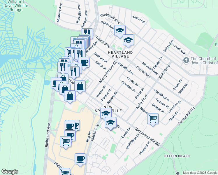 map of restaurants, bars, coffee shops, grocery stores, and more near 280 Nome Avenue in Staten Island