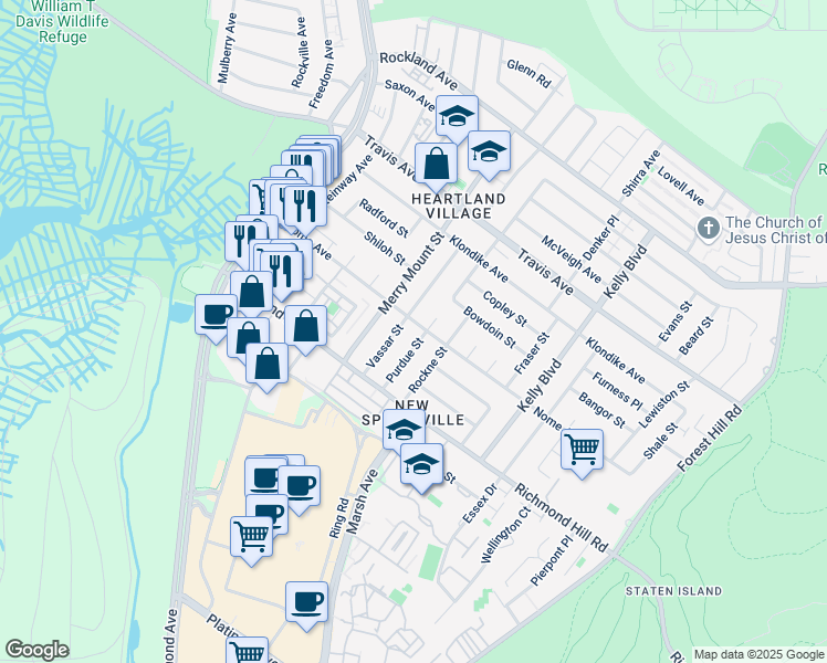 map of restaurants, bars, coffee shops, grocery stores, and more near 280 Nome Avenue in Staten Island