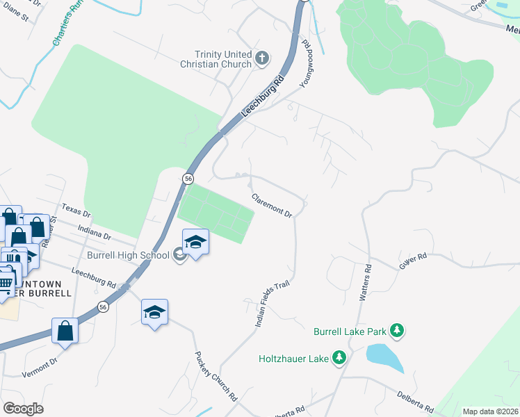 map of restaurants, bars, coffee shops, grocery stores, and more near 331 Claremont Drive in New Kensington