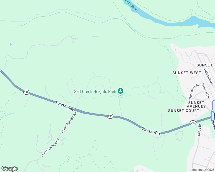 map of restaurants, bars, coffee shops, grocery stores, and more near 4402 Eureka Way in Redding