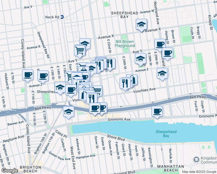 map of restaurants, bars, coffee shops, grocery stores, and more near in Brooklyn