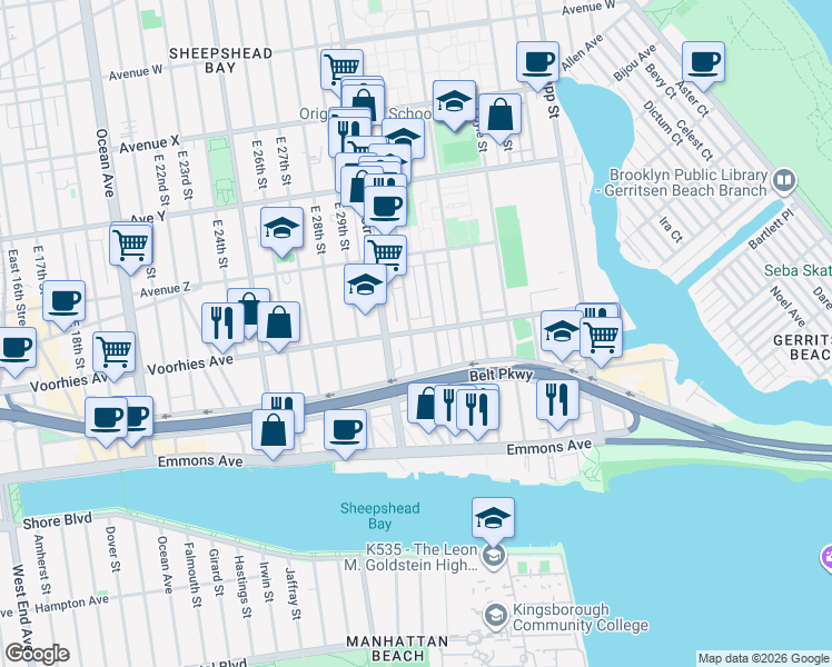 map of restaurants, bars, coffee shops, grocery stores, and more near in Brooklyn