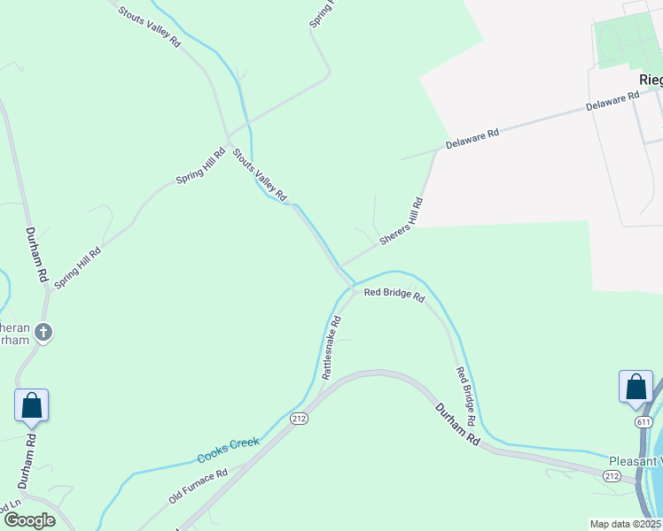 map of restaurants, bars, coffee shops, grocery stores, and more near 890 Stouts Valley Road in Riegelsville