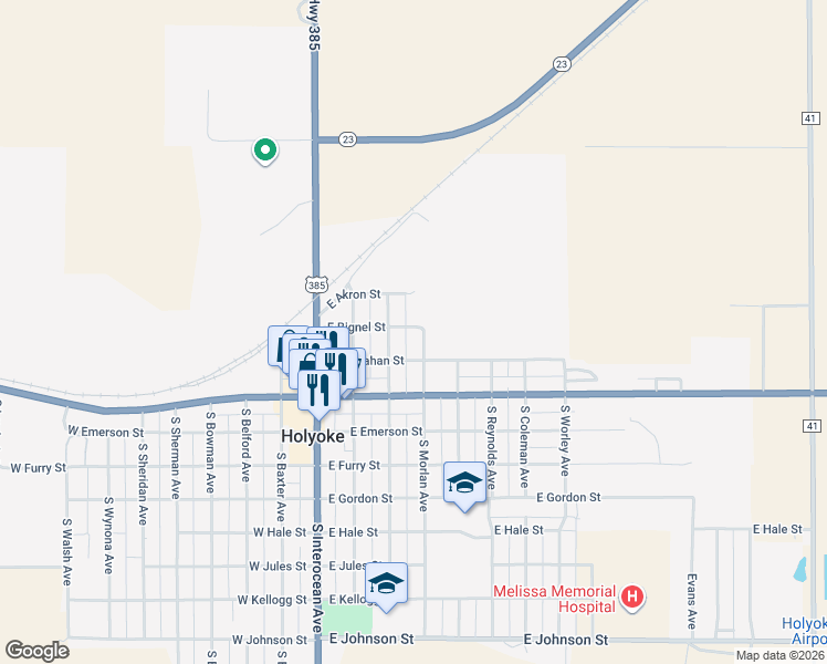 map of restaurants, bars, coffee shops, grocery stores, and more near 230 North Morlan Avenue in Holyoke
