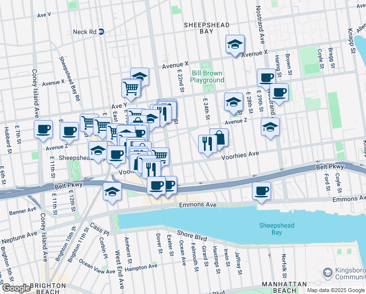 map of restaurants, bars, coffee shops, grocery stores, and more near in Brooklyn