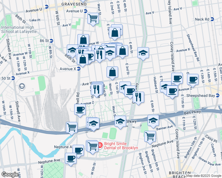 map of restaurants, bars, coffee shops, grocery stores, and more near in Brooklyn
