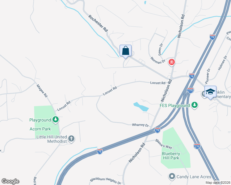map of restaurants, bars, coffee shops, grocery stores, and more near 1763 Locust Road in Sewickley