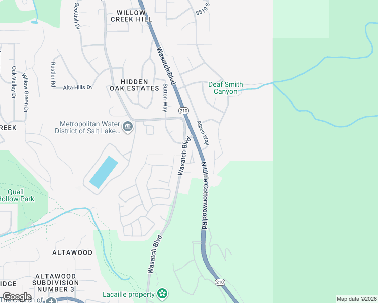map of restaurants, bars, coffee shops, grocery stores, and more near 9040 South 3605 East in Sandy
