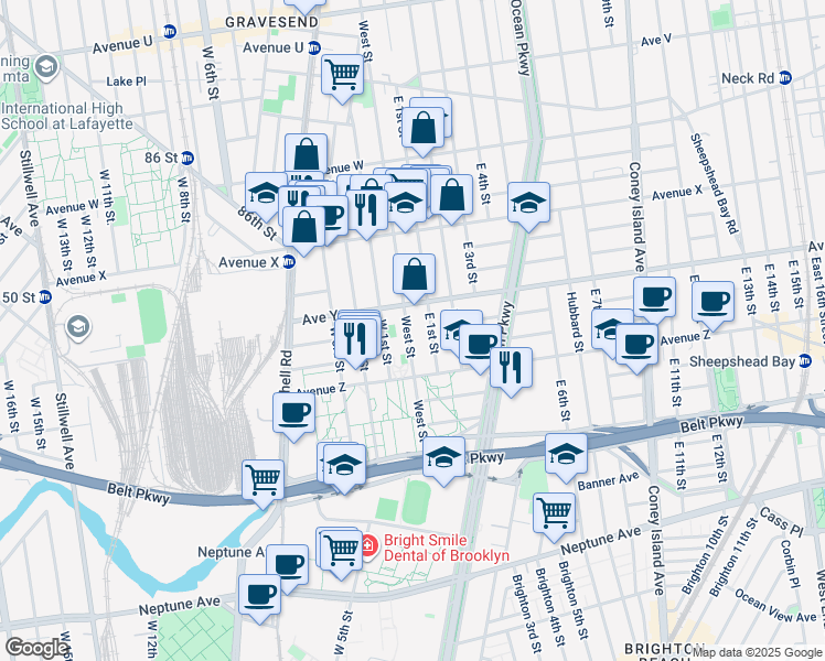 map of restaurants, bars, coffee shops, grocery stores, and more near in Brooklyn