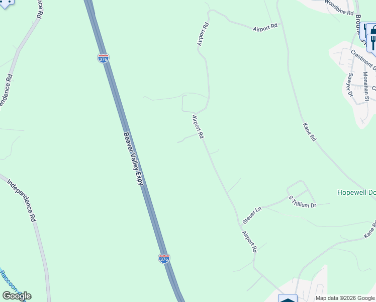 map of restaurants, bars, coffee shops, grocery stores, and more near 1166 Airport Road in Aliquippa