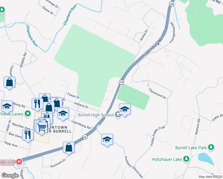 map of restaurants, bars, coffee shops, grocery stores, and more near 3387 Leechburg Road in New Kensington