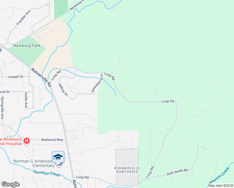 map of restaurants, bars, coffee shops, grocery stores, and more near 1301 Loop Road in Fortuna