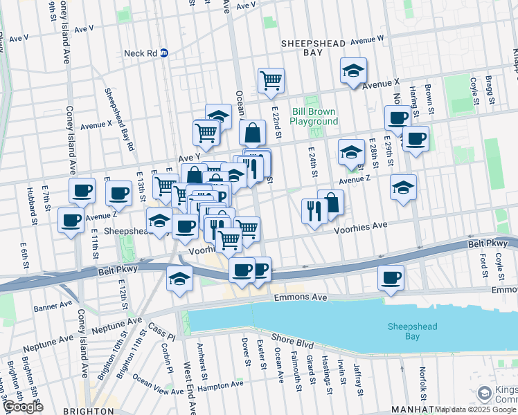 map of restaurants, bars, coffee shops, grocery stores, and more near in Brooklyn
