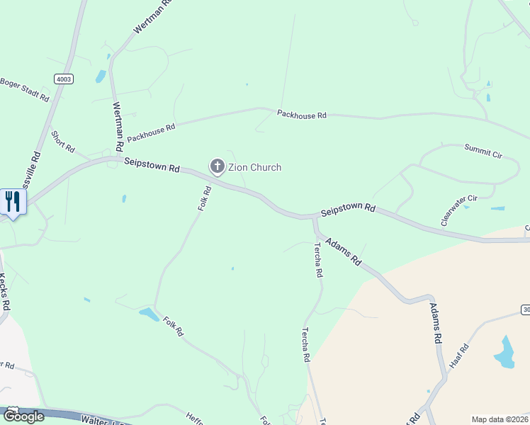 map of restaurants, bars, coffee shops, grocery stores, and more near 2119 Seipstown Road in Fogelsville