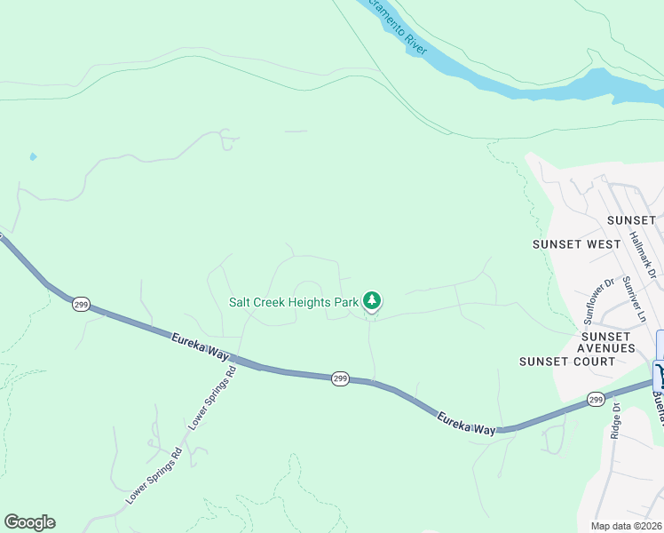 map of restaurants, bars, coffee shops, grocery stores, and more near 4402 Eureka Way in Redding