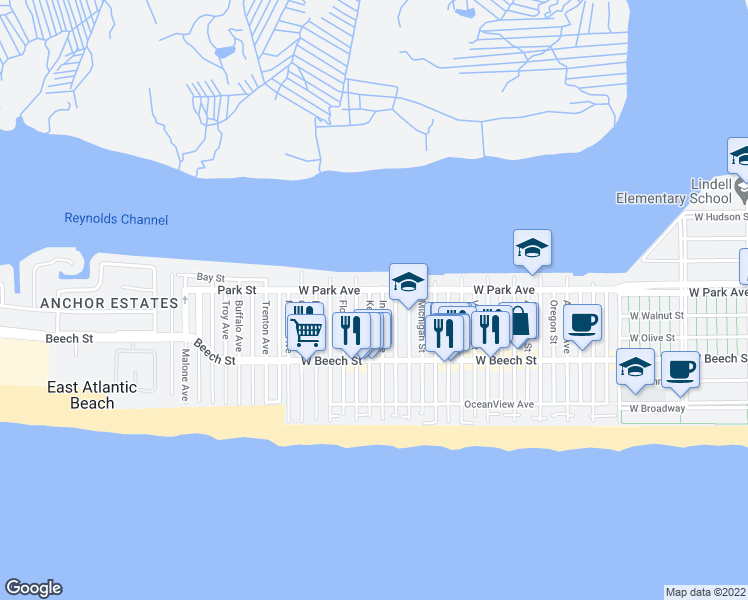 map of restaurants, bars, coffee shops, grocery stores, and more near 100 Kentucky Street in Long Beach