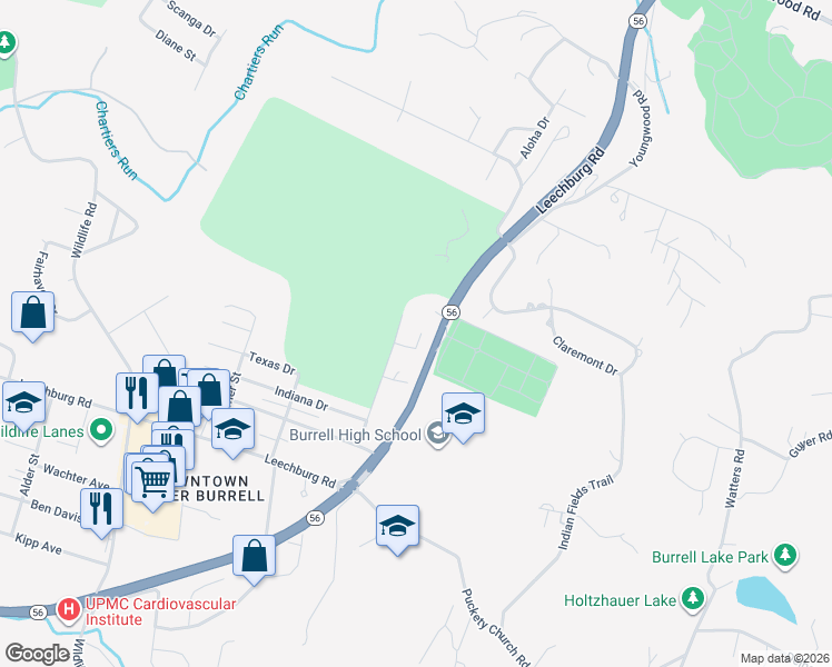 map of restaurants, bars, coffee shops, grocery stores, and more near 3387 Leechburg Road in New Kensington