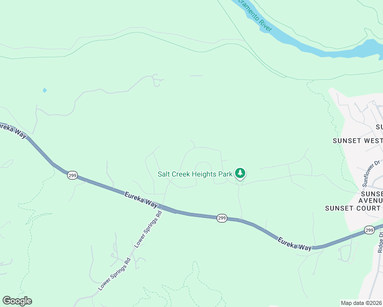 map of restaurants, bars, coffee shops, grocery stores, and more near 4402 Eureka Way in Redding