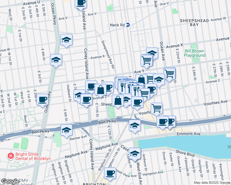 map of restaurants, bars, coffee shops, grocery stores, and more near in Brooklyn