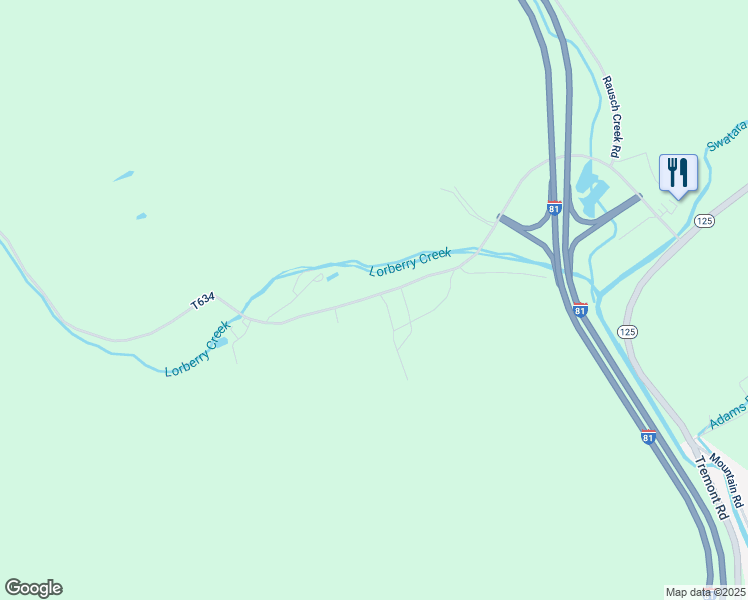 map of restaurants, bars, coffee shops, grocery stores, and more near 89 Molleystown Road in Pine Grove
