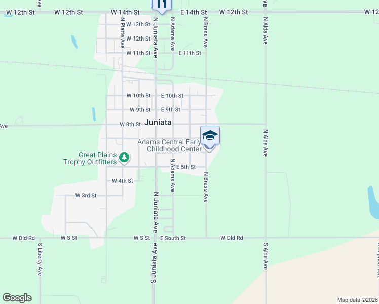 map of restaurants, bars, coffee shops, grocery stores, and more near 601 North Bowen Avenue in Juniata