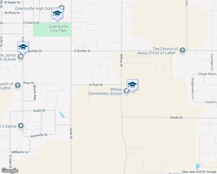 map of restaurants, bars, coffee shops, grocery stores, and more near 340 East Pear Street in Grantsville