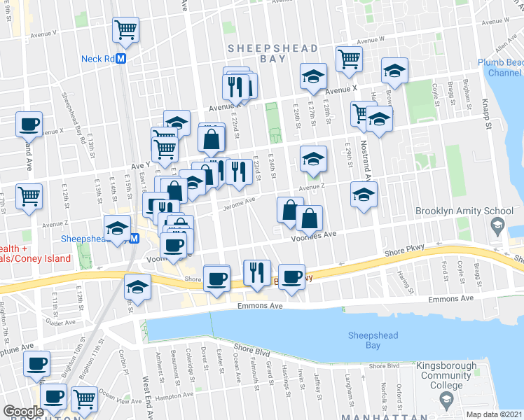 map of restaurants, bars, coffee shops, grocery stores, and more near in Brooklyn
