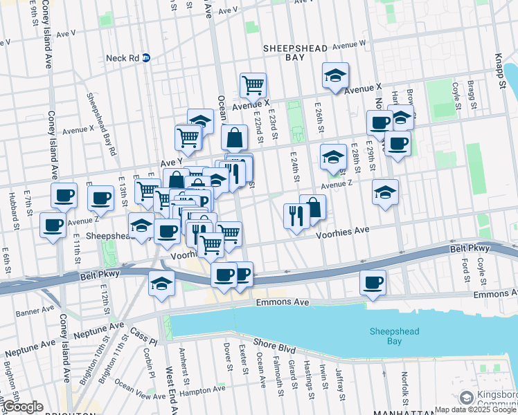 map of restaurants, bars, coffee shops, grocery stores, and more near in Brooklyn