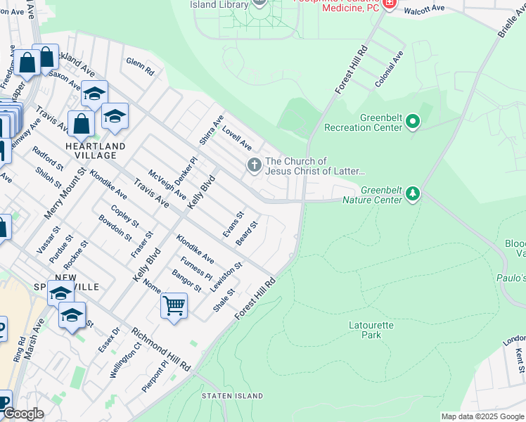 map of restaurants, bars, coffee shops, grocery stores, and more near 918 Rockland Avenue in Staten Island