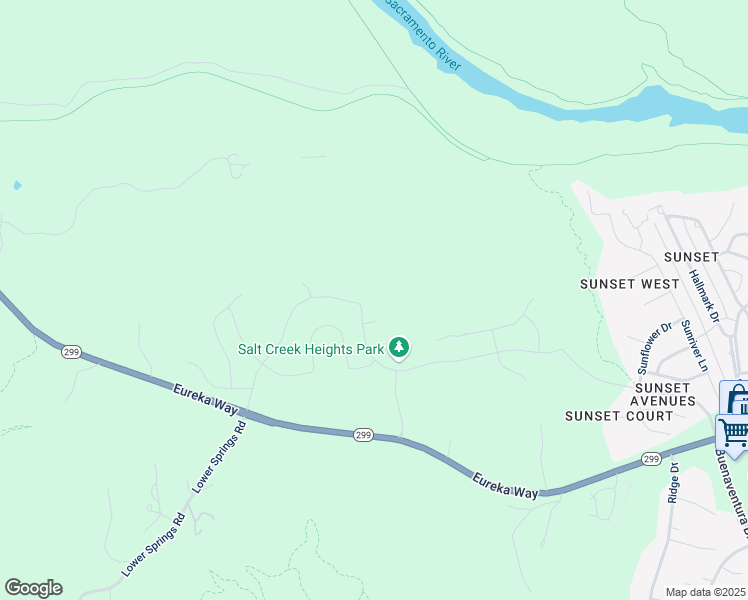 map of restaurants, bars, coffee shops, grocery stores, and more near 4402 Eureka Way in Redding