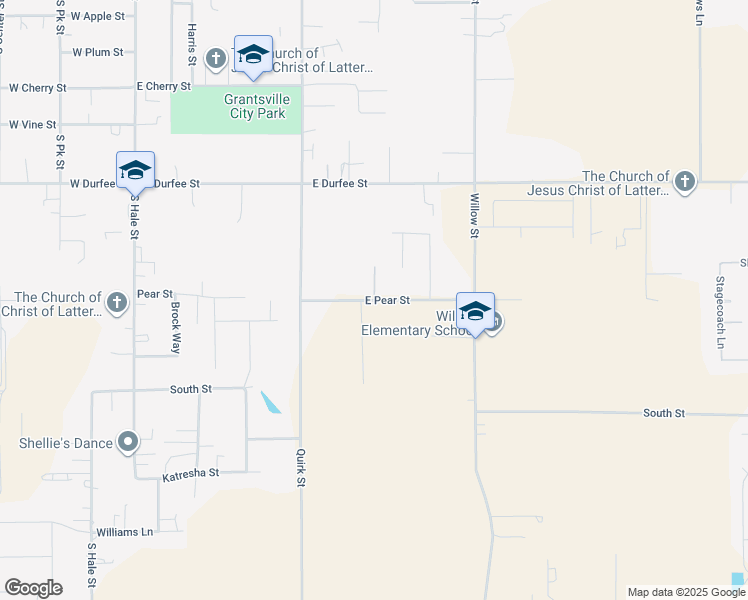 map of restaurants, bars, coffee shops, grocery stores, and more near East Pear Street in Grantsville