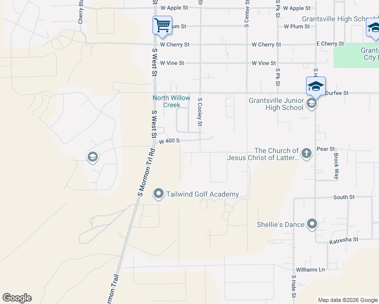 map of restaurants, bars, coffee shops, grocery stores, and more near East Pear Street in Grantsville