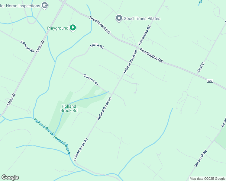 map of restaurants, bars, coffee shops, grocery stores, and more near 7 Holland Brook Road in Readington Township