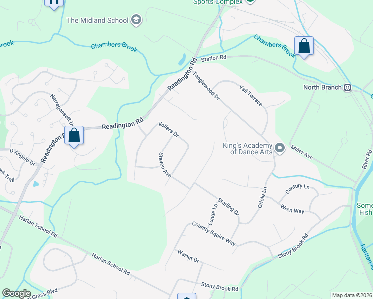 map of restaurants, bars, coffee shops, grocery stores, and more near 79 Vollers Drive in Somerville