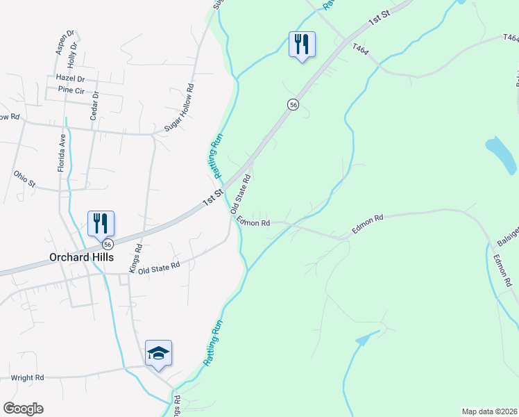 map of restaurants, bars, coffee shops, grocery stores, and more near 803 Edmon Road in Apollo